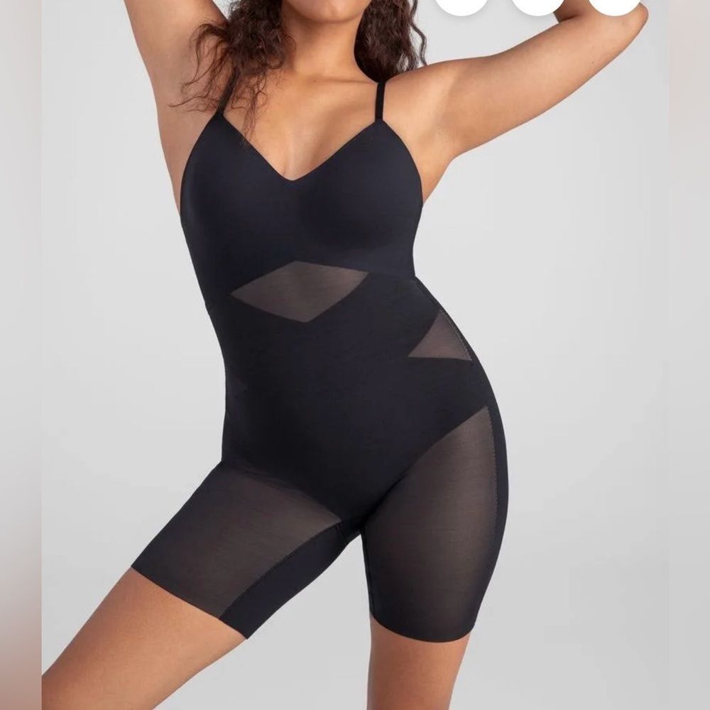 Honeylove women’s 2x black low back‎ bodysuit shapewear slimming